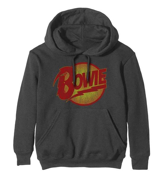 David Bowie: Vintage Diamond Dogs Logo - Charcoal Grey Pullover Hoodie