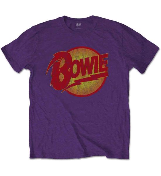 David Bowie: Vintage Diamond Dogs Logo - Purple T-Shirt