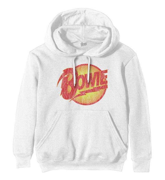 David Bowie: Vintage Diamond Dogs Logo - White Pullover Hoodie