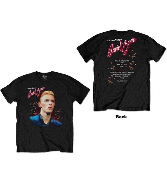 David Bowie: Young Americans (Back Print) - Black T-Shirt