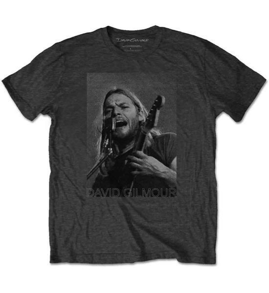 David Gilmour: On Microphone Half-tone - Charcoal Grey T-Shirt