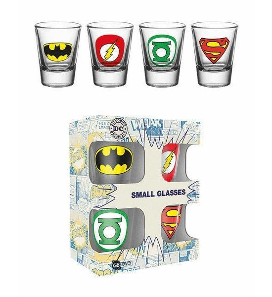 DC Comics: Justice League Shot Glasses - Set of 4 Preorder