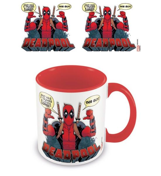 Deadpool: 2 Thumbs Coloured Inner Mug