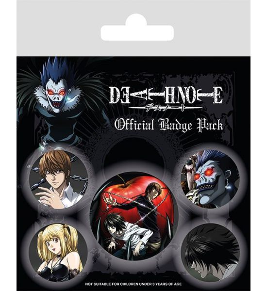 Death Note: Characters Pin-Back Buttons 5-Pack Preorder