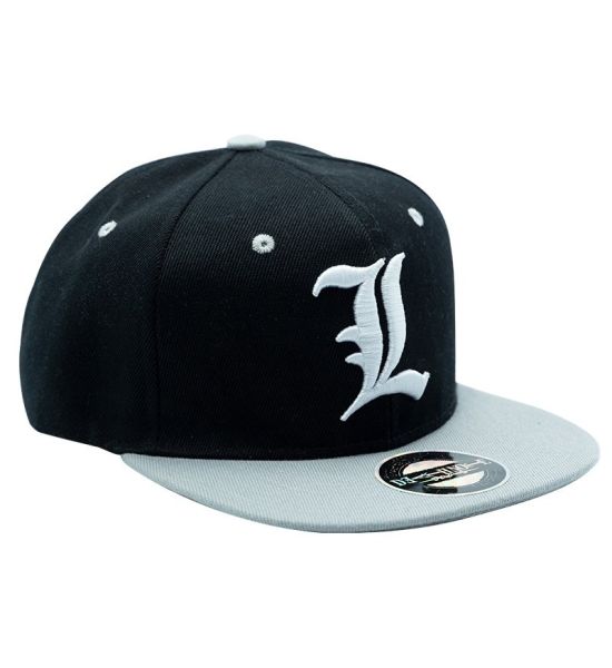 Death Note: L Snapback Cap - Black & Grey Preorder