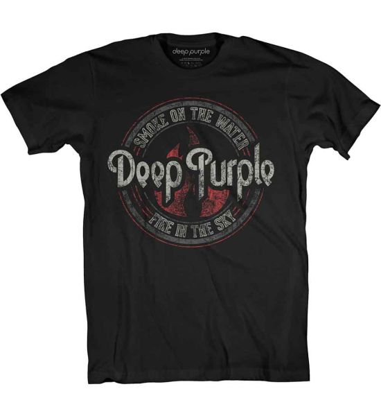 Deep Purple: Smoke Circle - Black T-Shirt