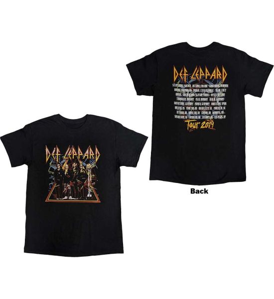 Def Leppard: Band Photo Tour 2019 (Back Print) - Black T-Shirt