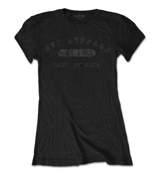 Def Leppard: Collegiate Logo - Ladies Black T-Shirt