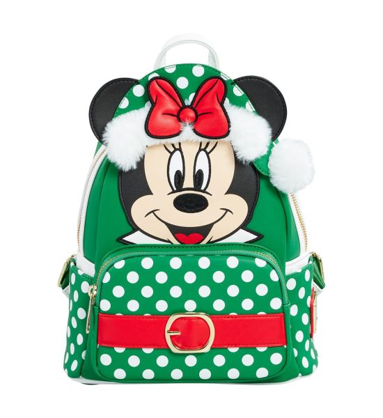 Disney by Loungefly: Minnie Mouse Polka Dot Christmas Mini Backpack