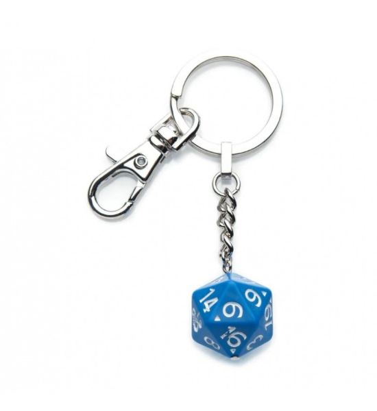 Dungeons and Dragons: Stainless Steel Blue Dice Keychain