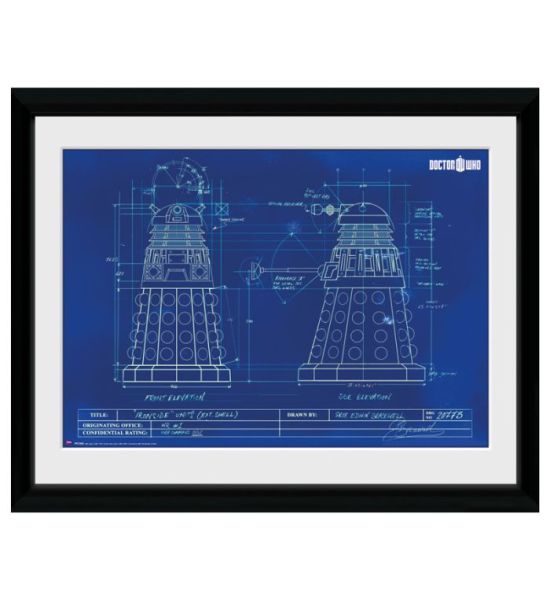 Doctor Who: Dalek Blueprint Framed Print (30x40cm) Preorder