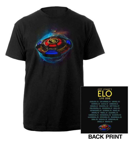 ELO: 2018 Tour Logo (Back Print) - Black T-Shirt