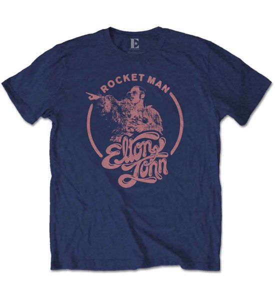 Elton John: Rocketman Circle Point - Navy Blue T-Shirt