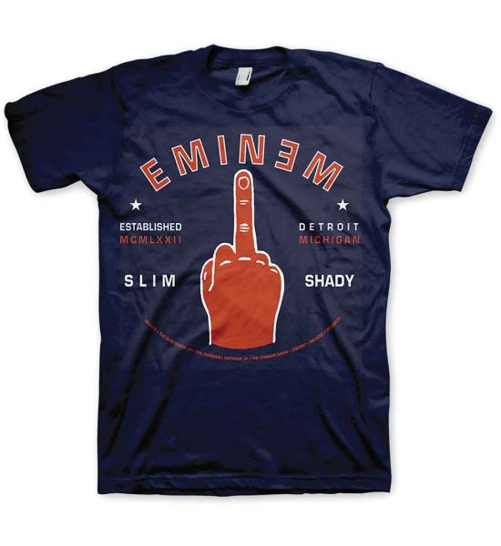 Eminem: Detroit Finger - Navy Blue T-Shirt