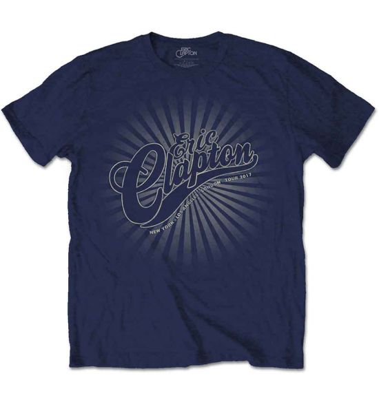 Eric Clapton: Logo Rays - Navy Blue T-Shirt