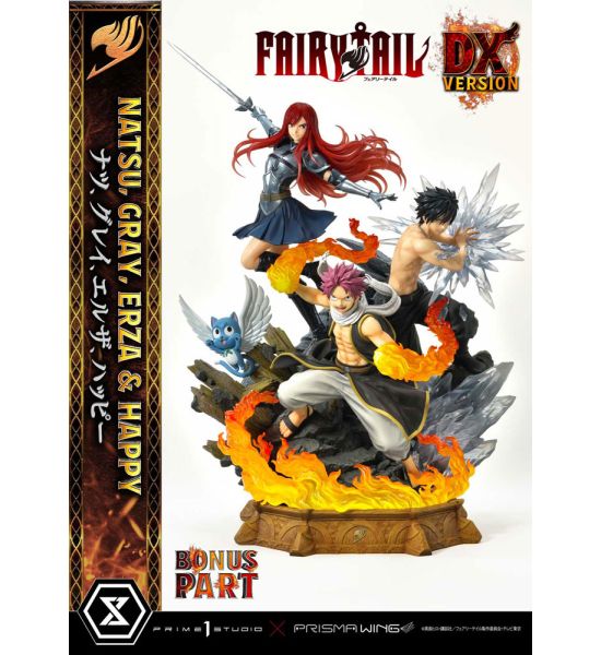 Fairy Tail: Natsu, Gray, Erza, Happy Deluxe Bonus Version 1/6 PVC Statue (57cm) Preorder