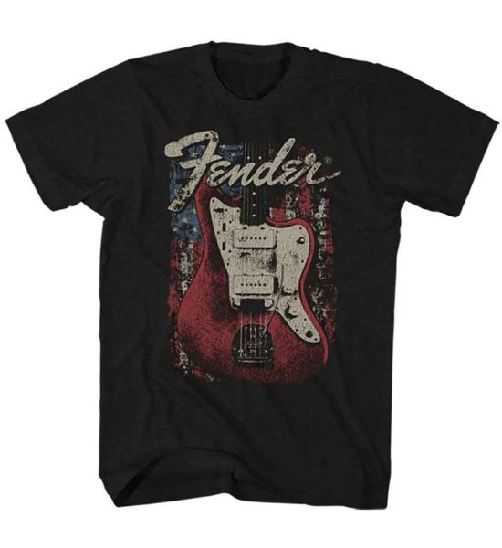 Fender: Distressed Guitar - Black T-Shirt