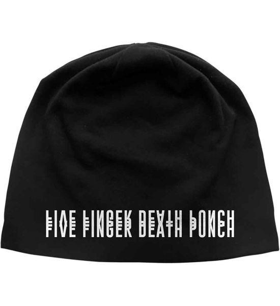 Five Finger Death Punch: And Justice for None Logo (Discharge Print) - Black Beanie Hat Preorder