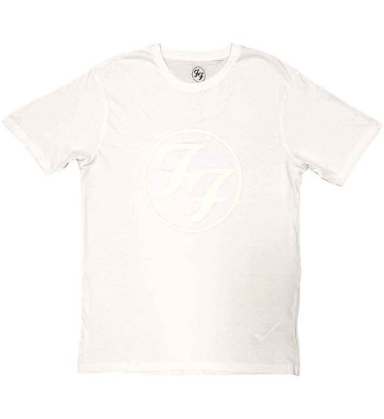 Foo Fighters: FF Logo (Hi-Build, White-On-White) - White T-Shirt