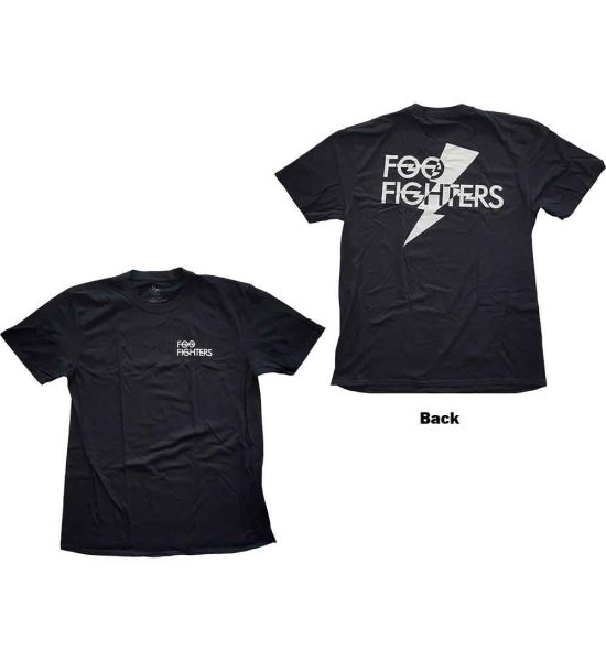 Foo Fighters: Flash Logo (Back Print) - Black T-Shirt