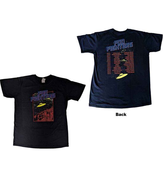 Foo Fighters: UFOS 2015 European Tour (Back Print) - Black T-Shirt