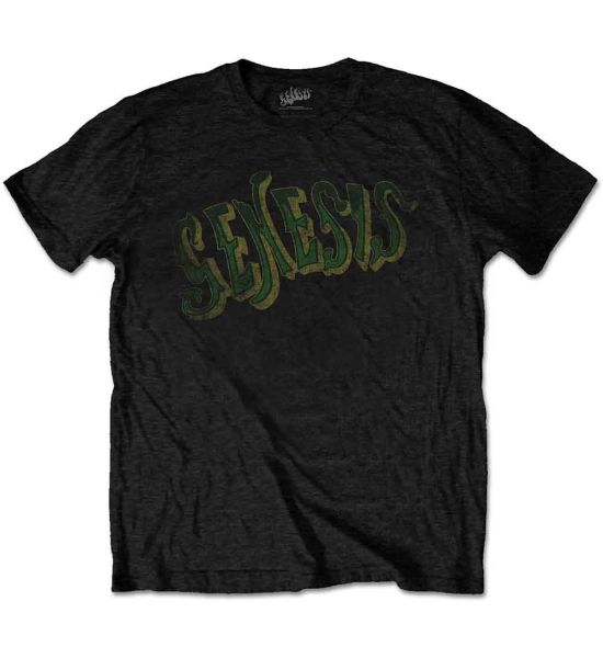 Genesis: Vintage Logo - Green - Black T-Shirt