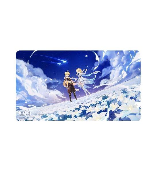 Genshin Impact: Aether & Lumine Twin Stars on Floral Sea Mousepad (70cm x 40cm)