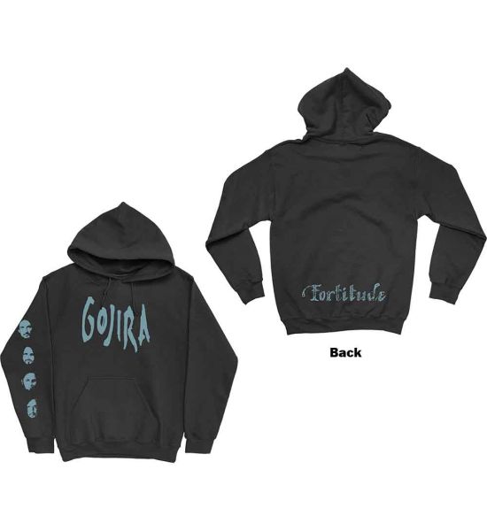 Gojira: Fortitude Faces (Back Print, Sleeve Print) - Black Pullover Hoodie