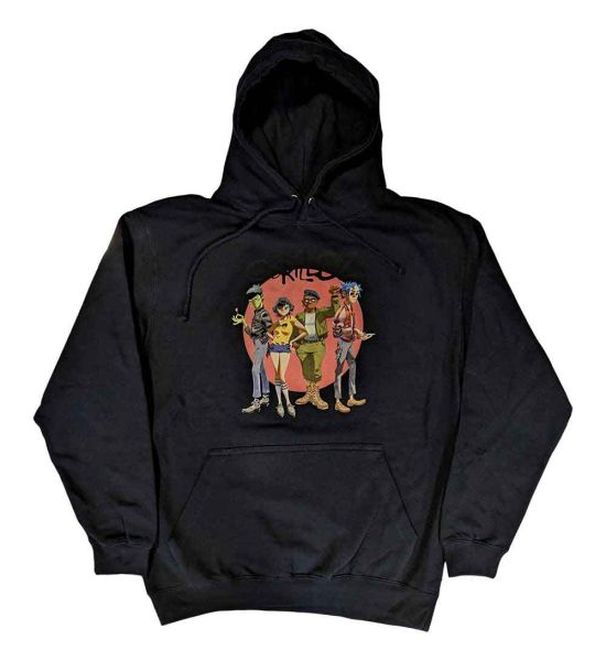 Gorillaz: Group Circle Rise - Navy Blue Pullover Hoodie