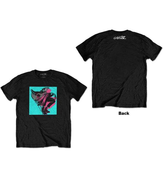 Gorillaz: Now Now Logo (Back Print) - Black T-Shirt