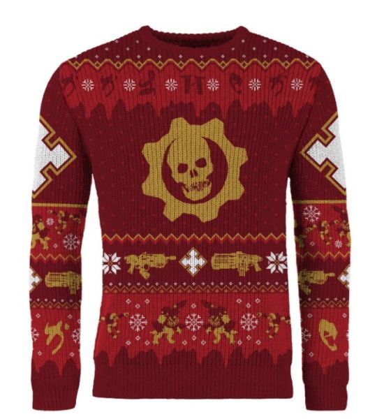 Gears Of War: Gear-ing Up For Gifts Ugly Christmas Sweater/Jumper (Includes Fruitcake Weapon Set DLC)