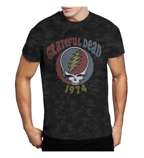 Grateful Dead: 1974 (Dip Dye, Tie Dye, Dye Wash) - Grey T-Shirt