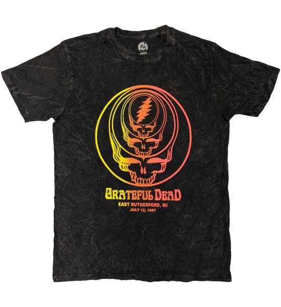 Grateful Dead: Concentric Skulls (Dye Wash) - Black T-Shirt