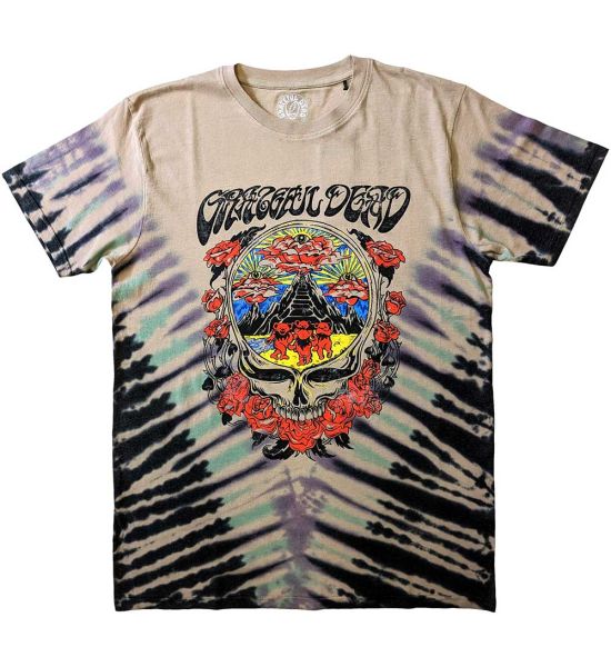 Grateful Dead: Eye Clouds (Dip Dye, Dye Wash) - Neutral T-Shirt