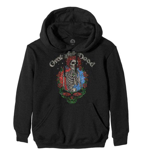 Grateful Dead: Floral Stealie - Black Pullover Hoodie