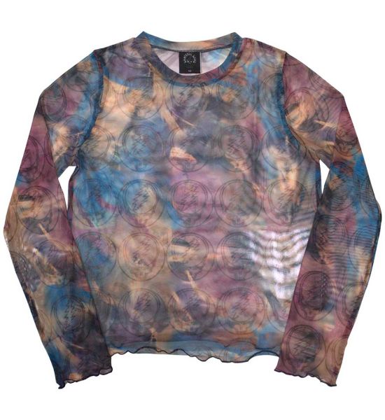 Grateful Dead: Stealy AOP (Mesh, Sublimation Print) - Purple Ladies Long Sleeve T-Shirt