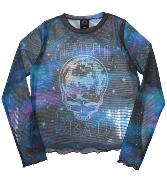 Grateful Dead: Stealy Glitter Ball (Mesh, Sublimation Print) - Blue Ladies Long Sleeve T-Shirt