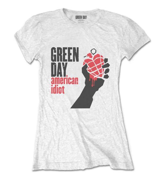 Green Day: American Idiot - Ladies White T-Shirt