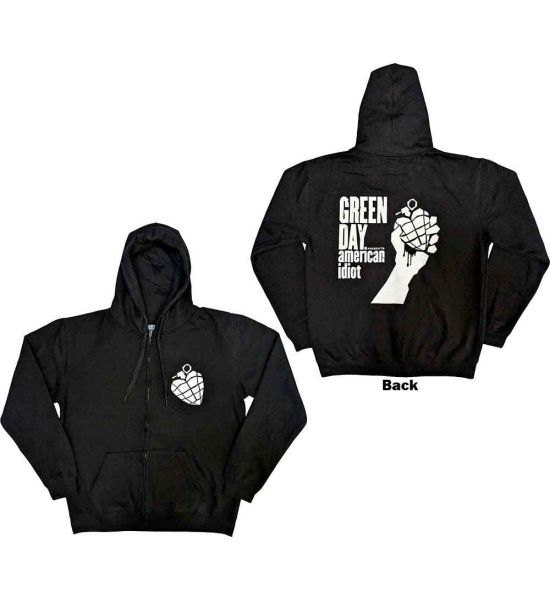 Green Day American Idiot The Musical Back Print Black Zip up Hoodie Merchoid UK