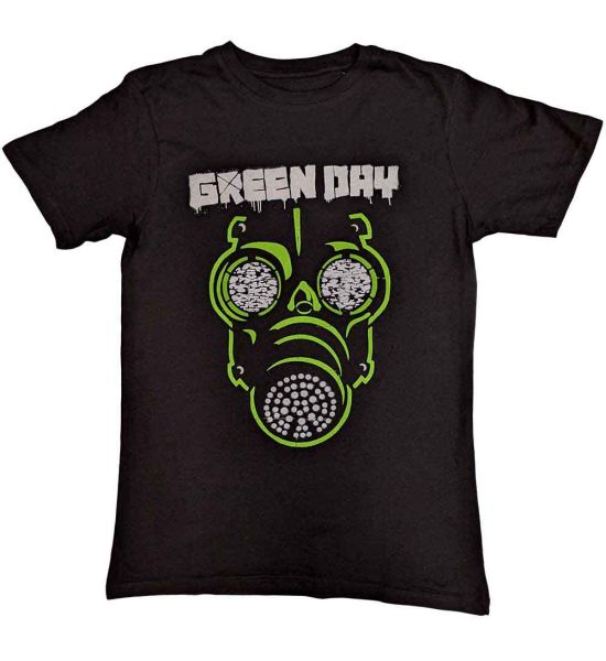 Green Day: Green Mask - Black T-Shirt