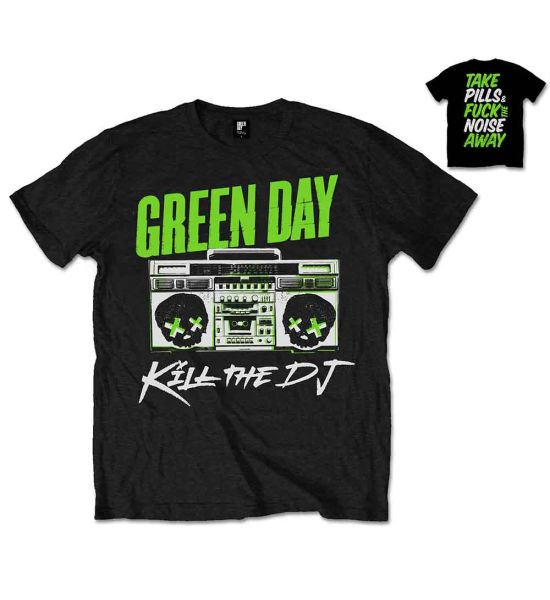 Green Day: Kill the DJ (Back Print) - Black T-Shirt