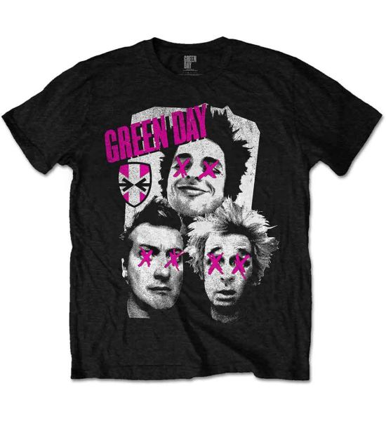 Green Day: Patchwork - Black T-Shirt