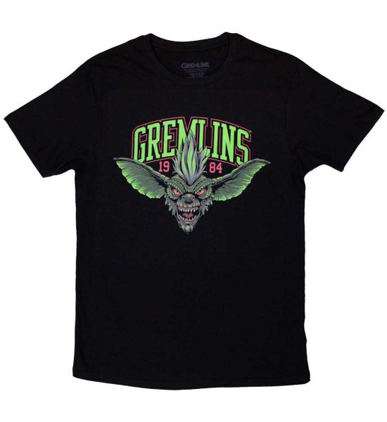 Gremlins: Stripe 1984 Green Logo - Black T-Shirt