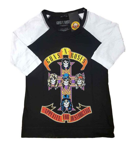 Guns N' Roses: Appetite for Destruction - Ladies Black & White T-Shirt