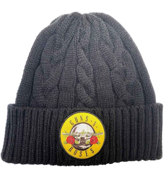 Guns N' Roses: Circle Logo (Cable Knit) - Black Beanie Hat Preorder