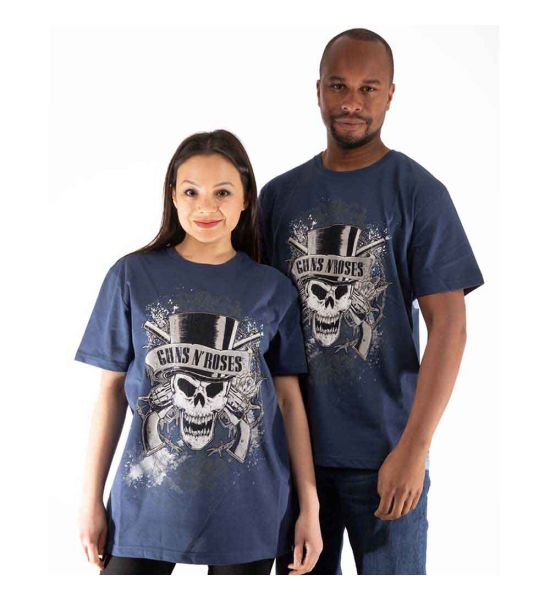 Guns N' Roses: Faded Skull - Blue T-Shirt