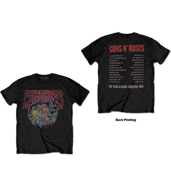 Guns N' Roses: Illusion Tour (Back Print) - Black T-Shirt