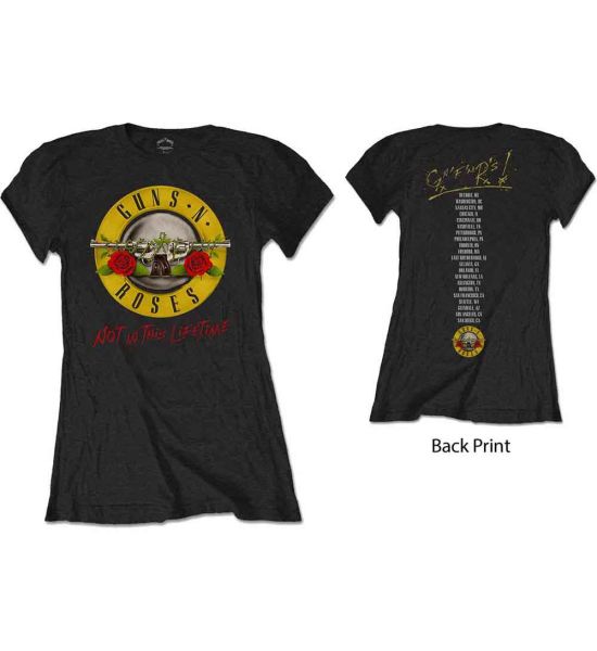 Guns N' Roses: Not In This Lifetime Tour (Back Print) - Ladies Black T-Shirt