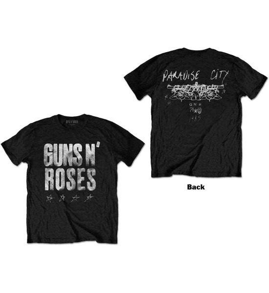 Guns N' Roses: Paradise City Stars (Back Print) - Black T-Shirt