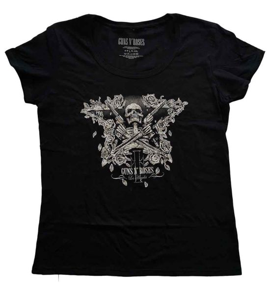 Guns N' Roses: Skeleton Guns - Ladies Black T-Shirt